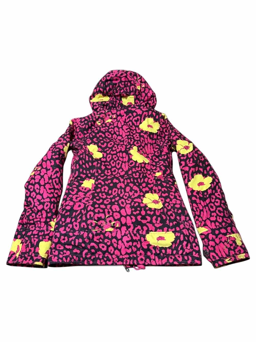 Burton Girls Pink Jacket with Yellow Floral Print
